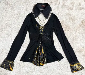 d.i.a. 체인 패턴 페플럼 튜닉 / XOXO 탈부착 카라 2종 세트