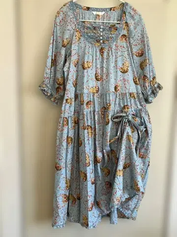 PINK HOUSE FlowerPicnic 곰돌이 원피스 미디