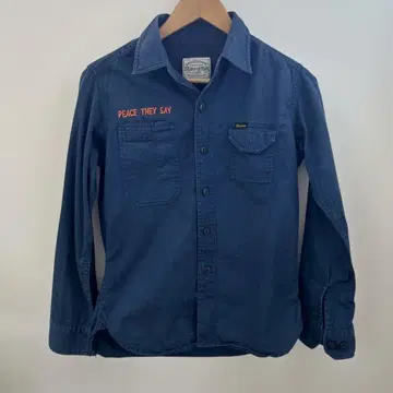 STUDIO D'ARTISAN 워크 셔츠 S 스튜디오 다치산 자수 네이비