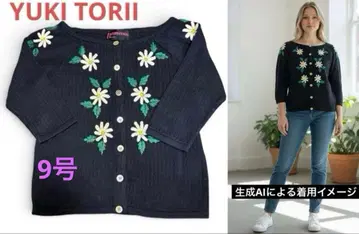 YUKI TORII 유키토리이 플라워 자수 가디건 블랙 9호