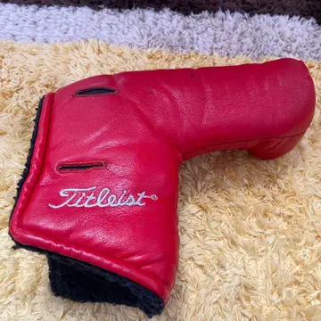 Titleist 빨간색 가죽 퍼터용 골프헤드커버