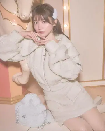 미셸 마카롱 포켓 빅 칼라 셋업 아이보리