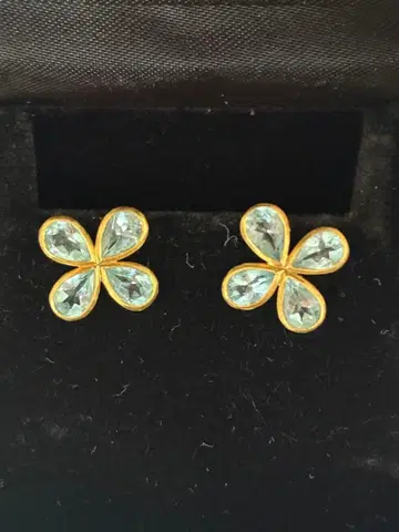 마리엘렌 드 타야크 귀걸이 아쿠아마린 반지 목걸이