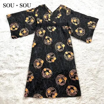 컨디션 최상 SOU SOU 소우소우 유카타미타테 초몬 원피스 일본풍 S