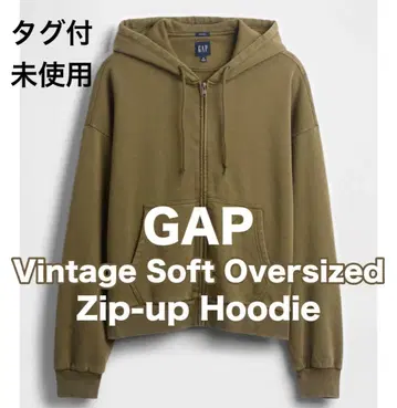 GAP 빈티지 소프트 오버 사이즈 크롭 집업 후드티