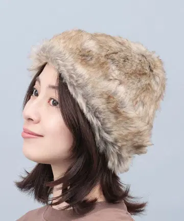 새상품 ] [티티카카] 인조 모피 러시아 모자 여성용 FREE 베이지
