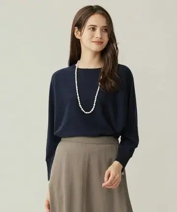 자유구 [세탁 가능] 소프트 울 하이 게이지 보트넥 니트