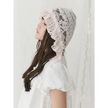[ merry jenny ] flower 레이스 보닛 핑크