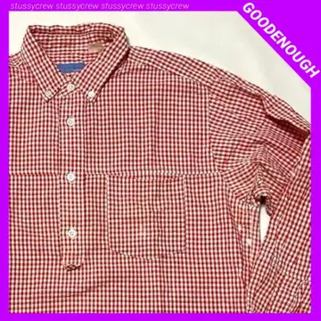 굿이너프 깅엄 체크 셔츠 초기 한정판 레어 빈티지 구제 의류