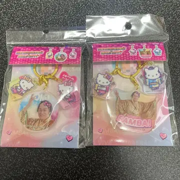 헬로키티 마츠켄삼바 3단 아크릴 키링 2개 세트 미사용 새상품