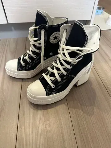 한국 한정판 CONVERSE 척 70 디럭스 힐 블랙 23cm
