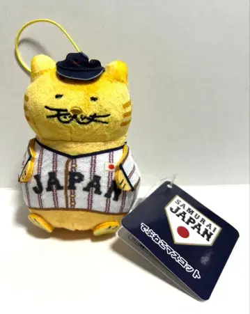 사무라이 재팬 통통 고양이 마스코트 브라운 태비