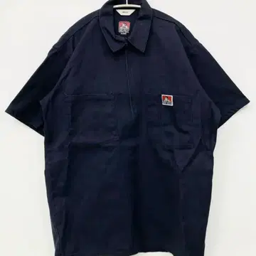 벤 데이비스 BEN DAVIS USA제 반팔 하프 지퍼 워크 셔츠 90s