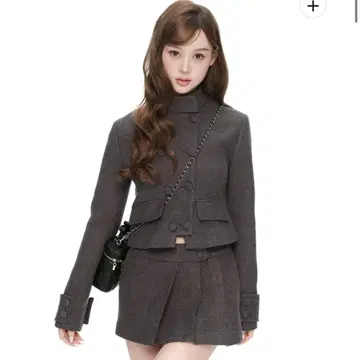 ANDWANG Heritage Pleats Mini Skirt gray