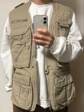 바나나리퍼블릭 낚시 베스트 베이지