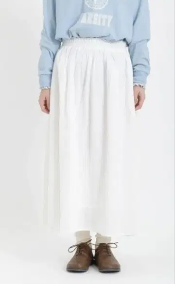 헴프 혼방 개더 스커트