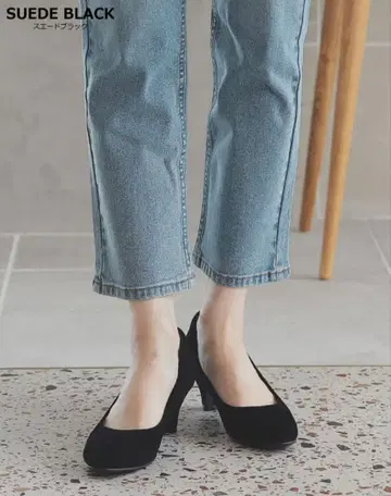 [ DONOBAN ] 슬림 레그 스웨이드 펌프스 블랙 24.5cm