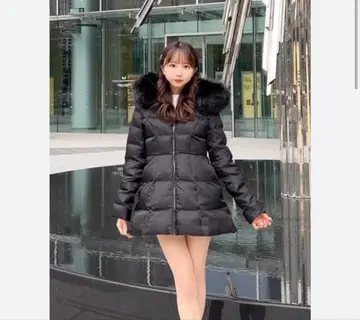 미셸 마카롱 아름다운 허리 파이버 다운 자켓