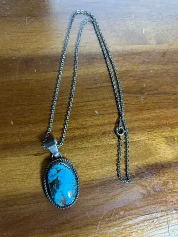 80s 90s Turquoise 터콰이즈 목걸이 실버 목걸이