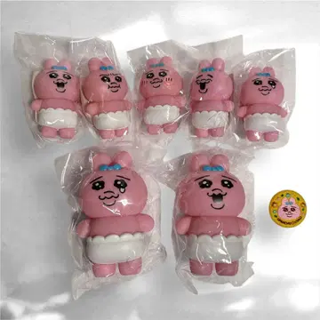 빤쮸토끼 미니 소프트 비닐 소프트 비닐 피규어 덤 캔뱃지 세트