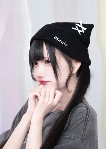 Hauls 이카츠 냥코 니트 모자 / 고양이 귀 니트 모자 블랙 블랙