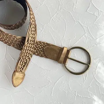 GAP 가죽 메쉬 벨트 골드 00s Y2K 라운드 버클 골드 컬러