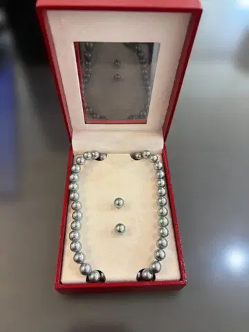 빈티지 마조리카 그레이 펄 목걸이 (스페인산)