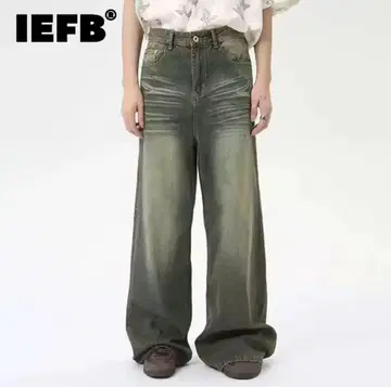 MENES 데님 배기 데님 오버 다이 데님