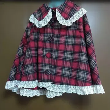 LIZ LISA 리즈리사 케이프 브라운 레드 체크 귀여운