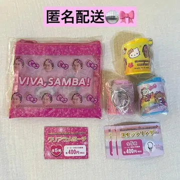 마츠켄 삼바 헬로키티 클리어 라메 파우치 코인 실린더 가챠 헤이세이