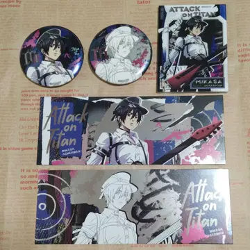 진격의 거인 중국 한정판 차원파판당 캔뱃지 티켓 특전 카드 미카사