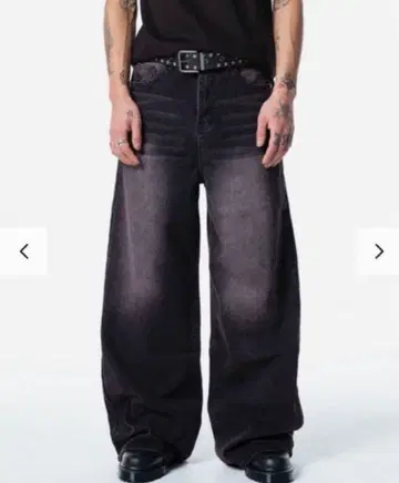 MENES 배기 데님 오버 다이 데님 XL