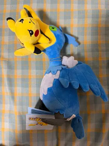 중국 한정 포켓몬 카드 게임 피카츄&우우 봉제 인형 키링