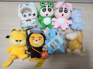 일괄판매 인형 키링 모음 (짱구, 가필드, 카카오, 포켓몬 외)