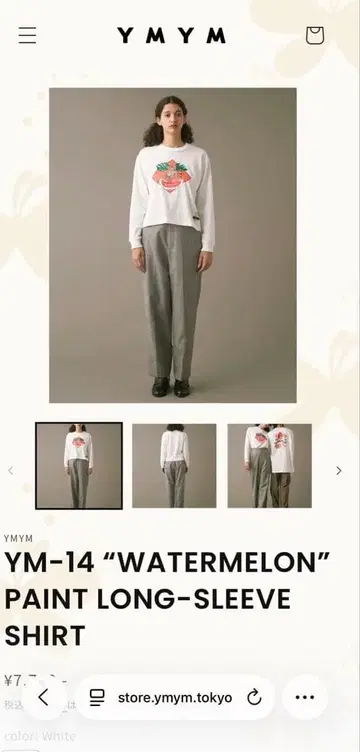 YMYM WATERMELON PAINT LONG SLEEVE SHIRT