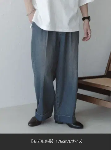 epnok 롤업 데님 배기 팬츠