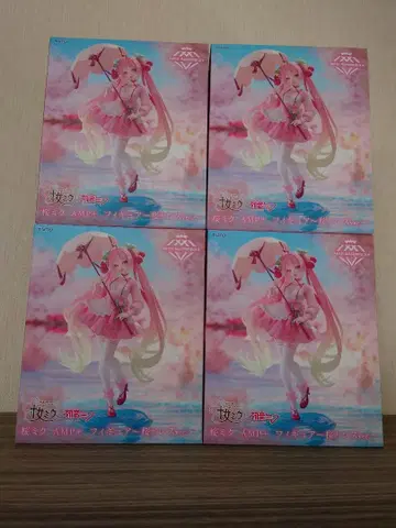 하츠네 미쿠 벚꽃 미쿠 AMP+피규어 ~벚꽃 드레스 ver.~ 4개 세트