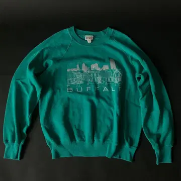 90s USA제 바셋 워커 맨투맨 L 에메랄드 그린 거리 풍경