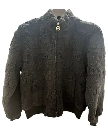 레어 택 포함 마이클코어스 테리포쉘파 자켓 블랙 로고 엠보