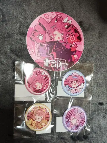 카사네 테토 카라모루쿠지 캔뱃지 스티커 세트