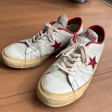 레어 컨버스 원스타 가죽 26.5cm 화이트 x 레드