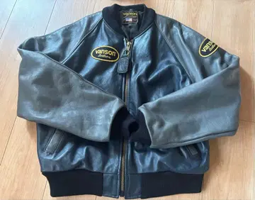 USA제 VANSON 가죽 자켓 TALON 지퍼 천연 가죽 플라이트 자켓