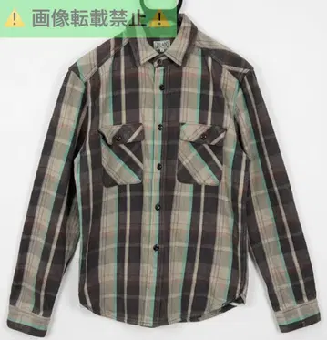 *JELADO 체크 플란넬 셔츠 초코 민트 긴팔 워크 셔츠 17