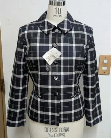 미사용 요크랜드 체크 무늬 자켓