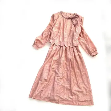 일본제 빈티지 전체 레이스 원피스 핑크