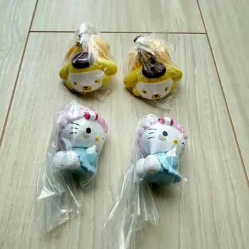 미개봉 산리오 GRWM 마스코트 참 헬로키티 폼폼푸딩 4점