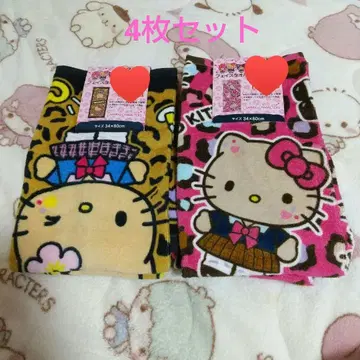 시마무라 헬로키티 일광화상 키티 갸루키티 페이스타월 4개 세트