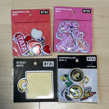 BT21 마쉬멜로우 씰, 포스트잇 4개 세트