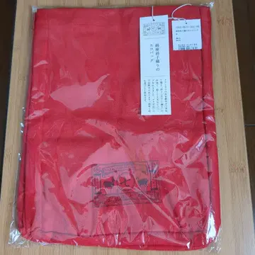 나카가와 마사시치 상점 면린넨 사선 직조 에코백 빨간색