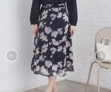 오간자 플라워 플레어 스커트